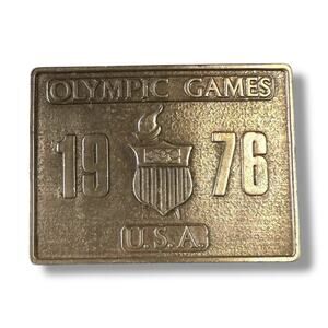 Vintage Bergamot Belt Buckle Pewter 1976 Olympic Games Team USA